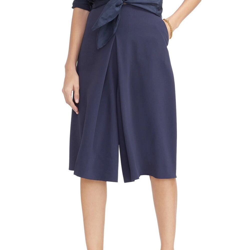 NEW Ralph Lauren Blue Culottes Dressy Shorts Womens 14 High Rise Minimalist Navy